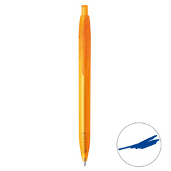 Druckkugelschreiber, orange-transparent - Werbeartikel