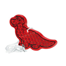 Kinder-Sicherheitsreflektor Dinosaurier, rot-transparent - Werbe