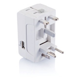 USB Reiseadapter, wei� - Werbeartikel