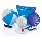 Strand-Spieleset, blau - Werbeartikel