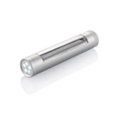 Solar Taschenlampe, silber - Werbeartikel