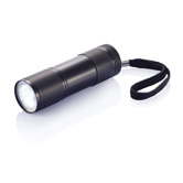 Quattro Aluminiumtaschenlampe, schwarz - Werbeartikel