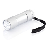 Taschenlampe Quattro in Metallbox, schwarz - Werbeartikel