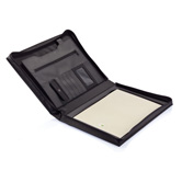 Executive Portolio mit Rei�verschluss & Binder, schwarz - Werbeartikel