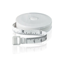 Schneiderma�band, rund, in inch/cm, wei� - Werbeartikel