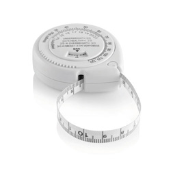 Body-Mass-Index Ma�band, wei� - Werbeartikel