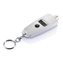 Digitaler Mini Reifendruckmesser, silber - Werbeartikel