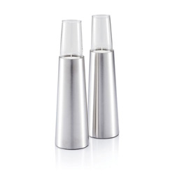 Luma 2 in 1 Kerzenhalter Set, silber - Werbeartikel