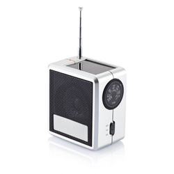Solarradio, silber - Werbeartikel