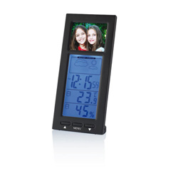 Bilderrahmen Wetterstation 2,4 Zoll, schwarz - Werbeartikel