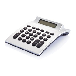 Desk Taschenrechner, silber - Werbeartikel