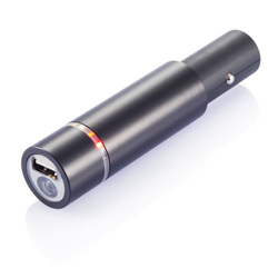 Auto-Set Energiestation und Taschenlampe, schwarz - Werbeartikel