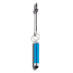 Kugelschreiber Schl�sselanh�nger mit Touchpen, blau - Werbeartikel