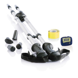Nordic Walking Set, schwarz - Werbeartikel