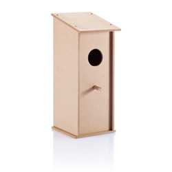 Vogelhaus aus Holz, braun - Werbeartikel