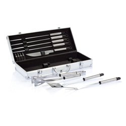 Grillset Profi, silber - Werbeartikel