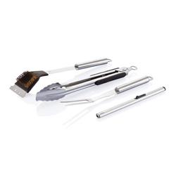 4tlg. BBQ Set, silber - Werbeartikel