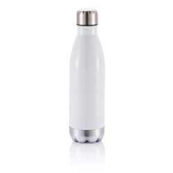 Doppelwandige Wasserflasche, wei� - Werbeartikel