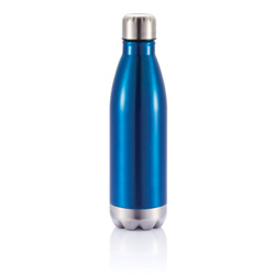 Doppelwandige Wasserflasche, blau - Werbeartikel