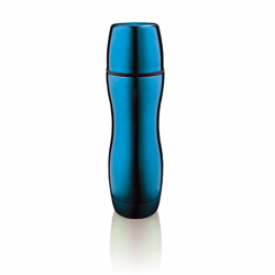 Wave Med Isolierflasche, blau - Werbeartikel