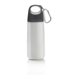 Bopp Mini-Trinkflasche mit Karabiner, wei� - Werbeartikel
