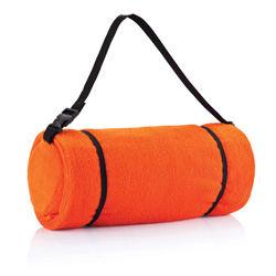 Strandtuch mit Kissen, orange - Werbeartikel