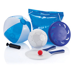 Strand-Spieleset, blau - Werbeartikel