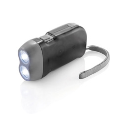 Dynamo Taschenlampe Push, grau - Werbeartikel