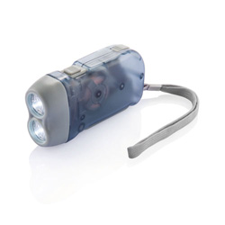 Dynamo Taschenlampe Push, blau - Werbeartikel
