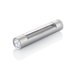 Solar Taschenlampe, silber - Werbeartikel