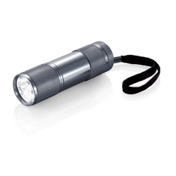 Quattro Aluminiumtaschenlampe, grau - Werbeartikel