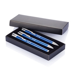 Crius 3-teiliges Stift Set , blau - Werbeartikel