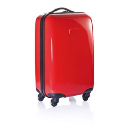 4-Rad Hartschalentrolley Spinning, rot - Werbeartikel