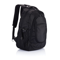 Plug & Play Laptoprucksack, schwarz - Werbeartikel