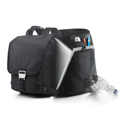 Rio RPET Rucksack mit Laptopfach, schwarz - Werbeartikel