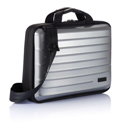Hartschalenlaptoptasche, grau - Werbeartikel