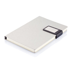A5 Prestige Notizbuch Set, silber - Werbeartikel