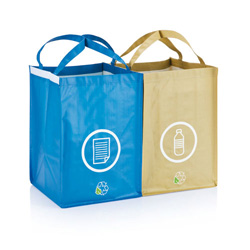 2tlg. Recycling Set, gr�n - Werbeartikel