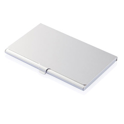 Visitenkartenhalter Basic, silber - Werbeartikel
