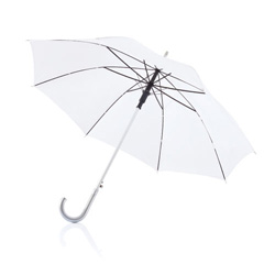 Deluxe 23 Zoll Regenschirm Alu, wei� - Werbeartikel
