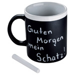 Tasse mit Kreide TRIEST, weiss - Werbemittel