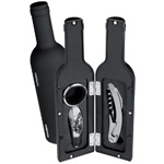 Weinset in Flaschenform BERGERAC, schwarz - Werbemittel