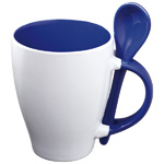 Tasse mit L�ffel RISLEY, blau - Werbemittel