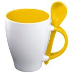 Tasse mit L�ffel RISLEY, gelb - Werbemittel