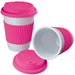 Keramikbecher LA MATA, pink - Werbemittel