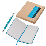 Set A6 Notizbuch & Kugelschreiber HAMBURG, t�rkis - Werbemittel