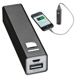 Metallpowerbank PORT HOPE, schwarz - Werbemittel