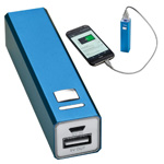 Metallpowerbank PORT HOPE, blau - Werbemittel