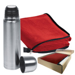 Set Fleecedecke + Thermoskanne LIVERPOOL, rot - Werbemittel