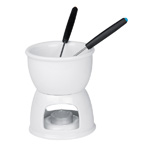 Schokoladenfondue-Set RIVA DEL GARDA, weiss - Werbemittel